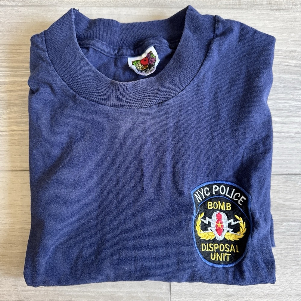 Vintage New York City Police NYC Bomb Disposal Unit Shirt Fruit Of The Loom Med